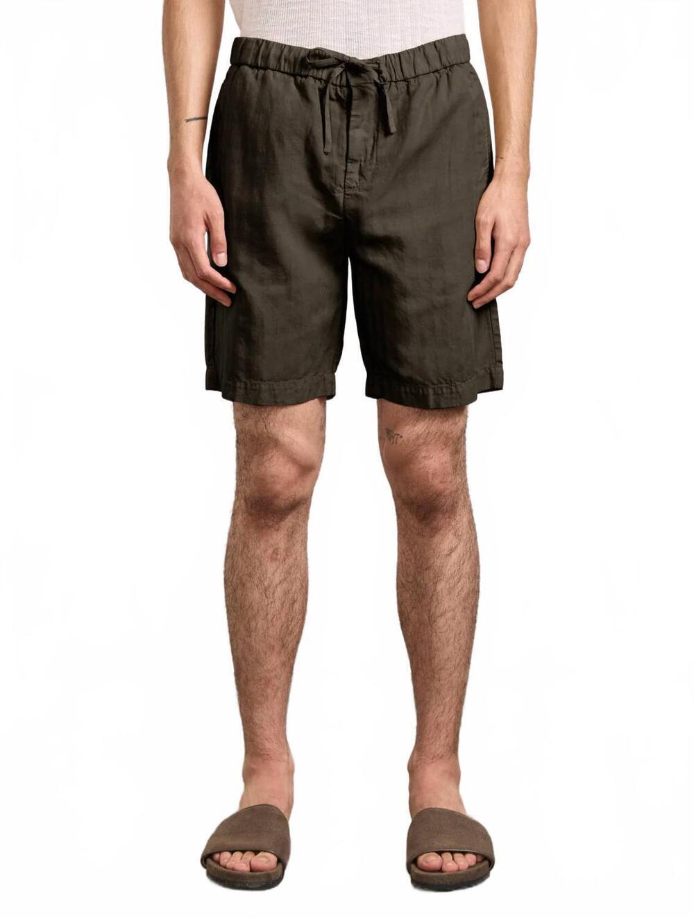NEW FRESCOBAL CARIOCA felipe herringbone linen shorts in seawood